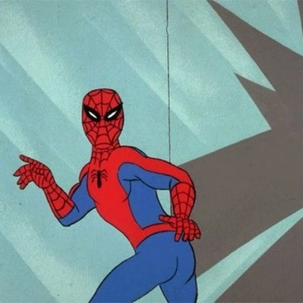 Spiderman pointing meme biểu tượng hài không thể thay thế.