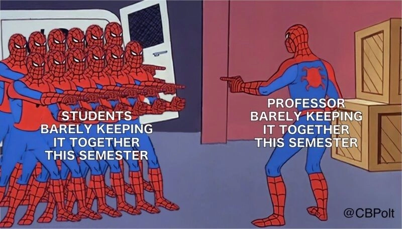 Meme 3 người nhện chỉ nhau siêu hài và ấn tượng.