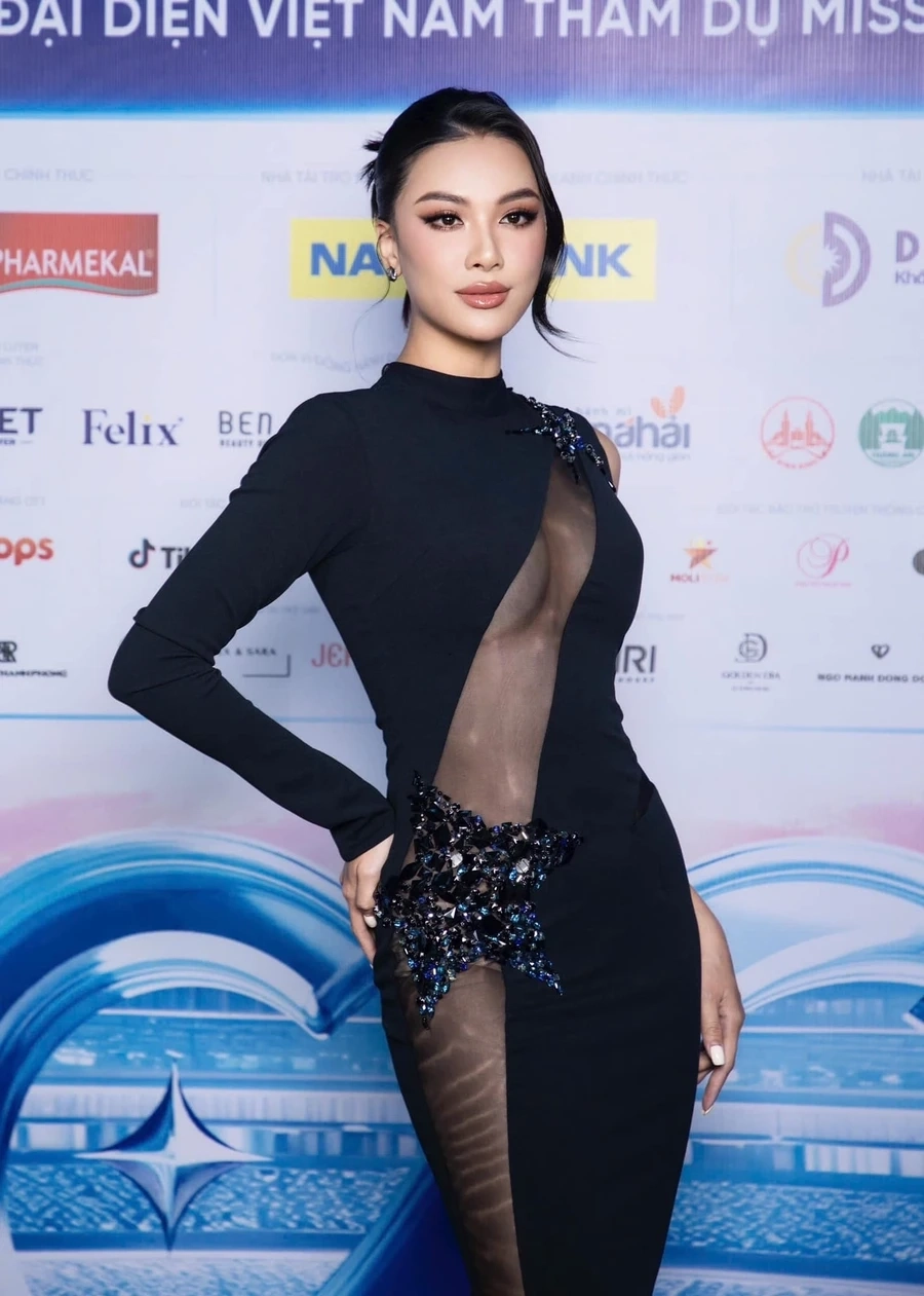 Kim Duyên nói tiếng Anh với phong cách tự tin và năng động trong các sự kiện quốc tế.