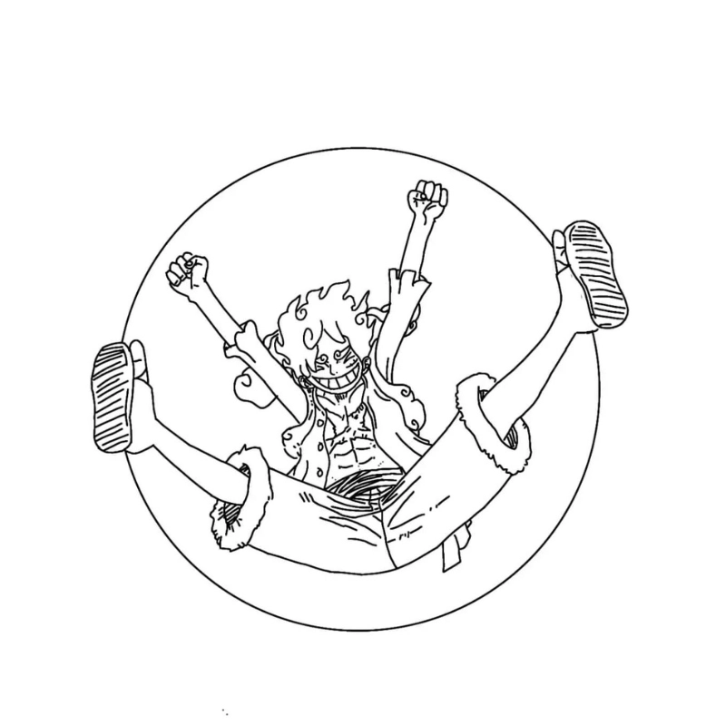 Cổ điển qua ảnh luffy gear 5 đen trắng
