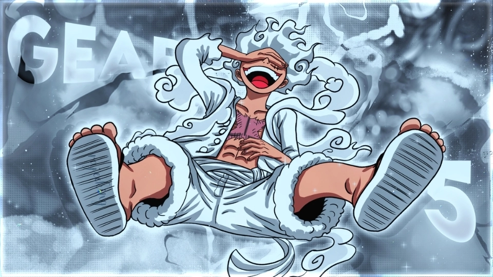 Ngầu đét với ảnh luffy gear 5 cực ngầu phiên bản mới