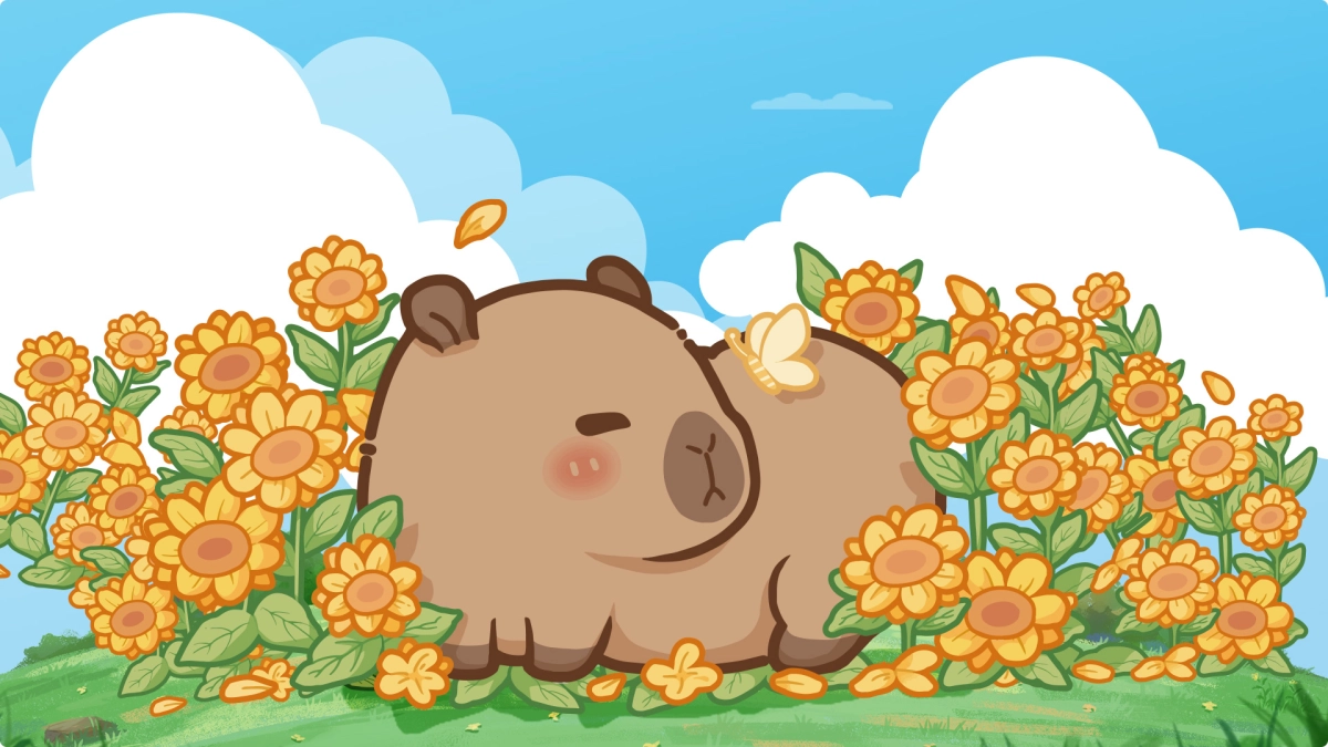 hình ảnh capybara cute đơn giản mà lại rất lôi cuốn