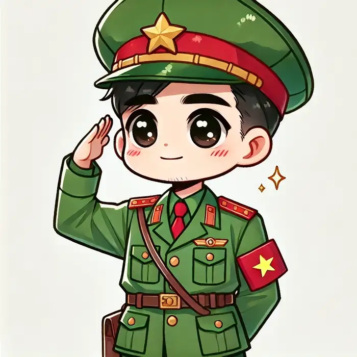 Chọn ngay ảnh chú bộ đội chibi siêu đáng yêu