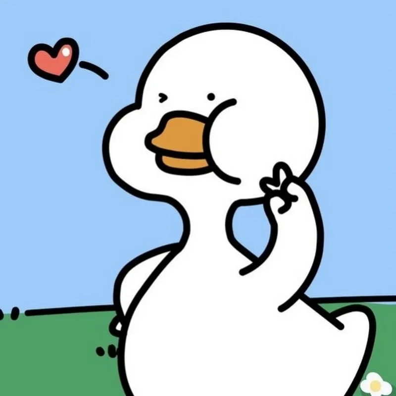 Chú vịt dễ thương với hình nền con vịt trắng cute