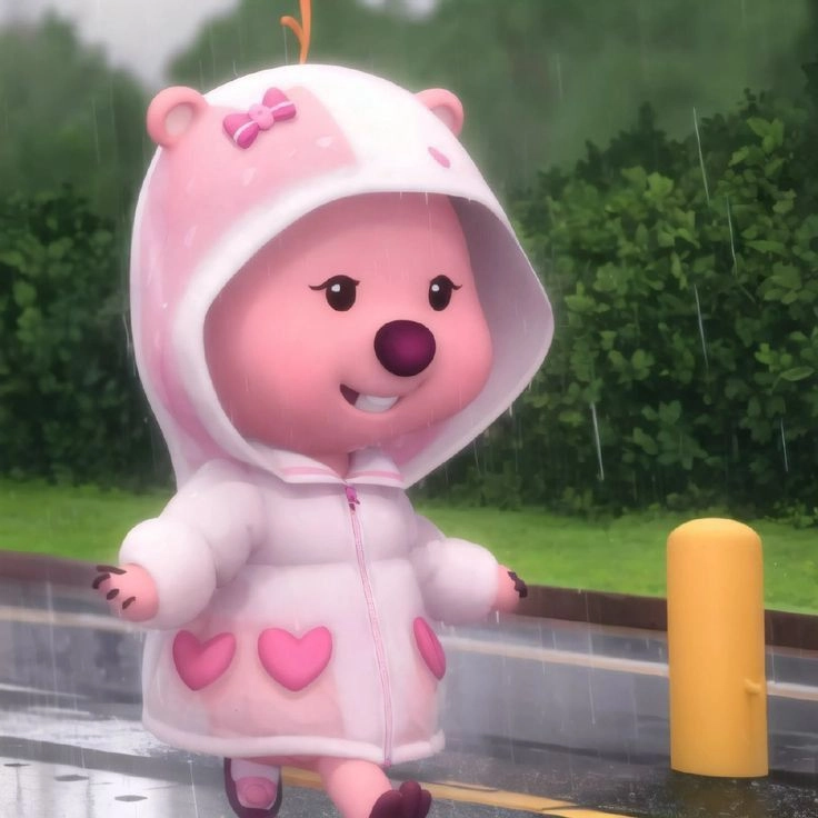 Loppy hồng siêu yêu trong ảnh gấu loopy cute
