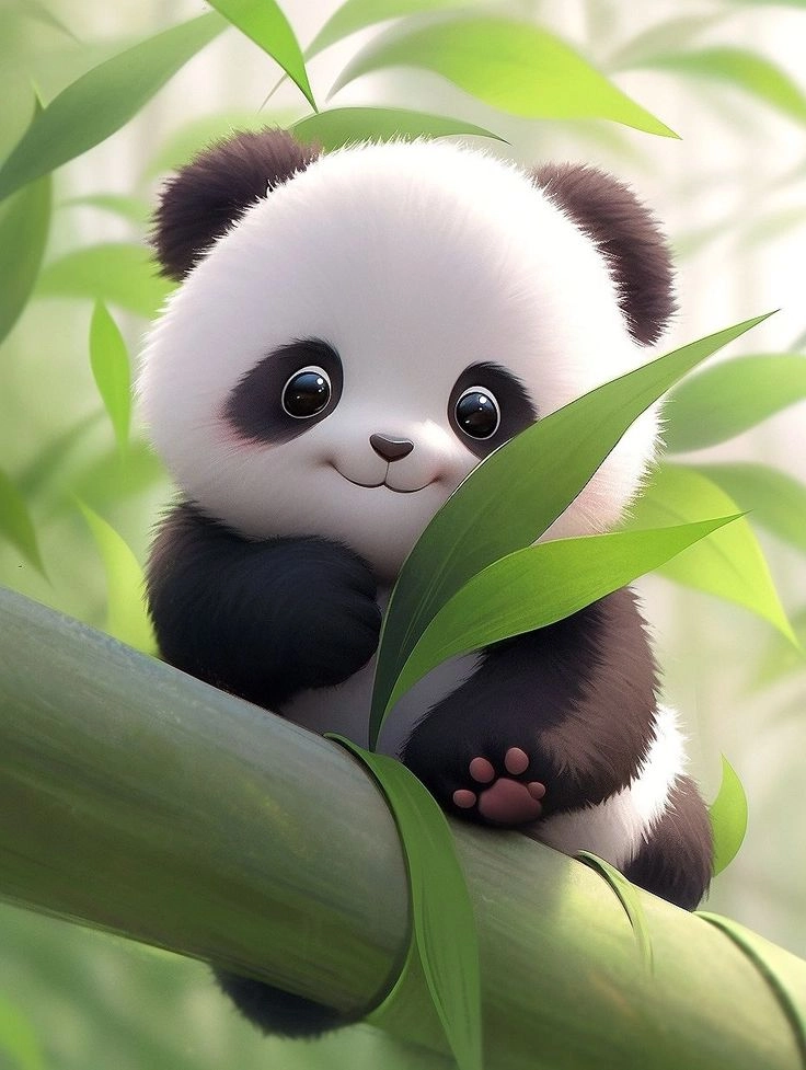 Gửi tặng bạn bè hình ảnh gấu trúc dễ thương ngộ nghĩnh