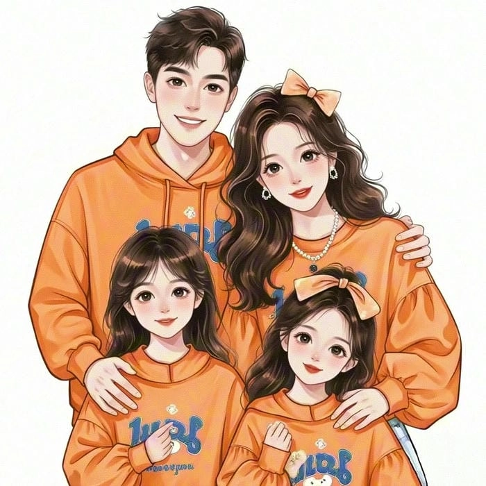 Khung hình độc đáo với tạo dáng chụp ảnh gia đình 4 người