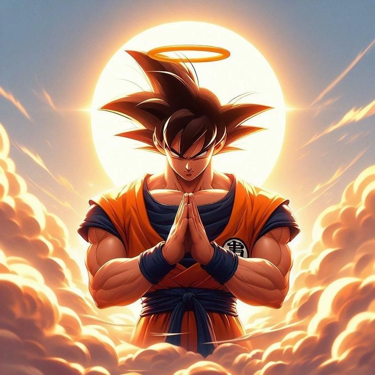 Hình ảnh về goku thể hiện sự mạnh mẽ và bất khuất