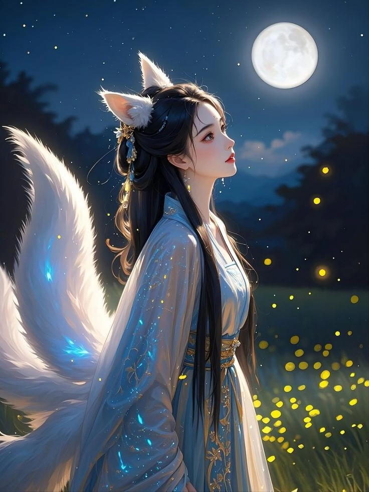 Cá tính nổi bật trong hình ảnh hồ ly 9 đuôi nữ