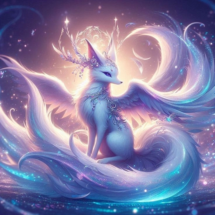 Dễ thương đáng yêu với hình hồ ly 9 đuôi cute