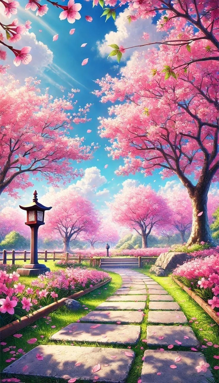 Không gian lãng mạn hình ảnh về hoa anh đào