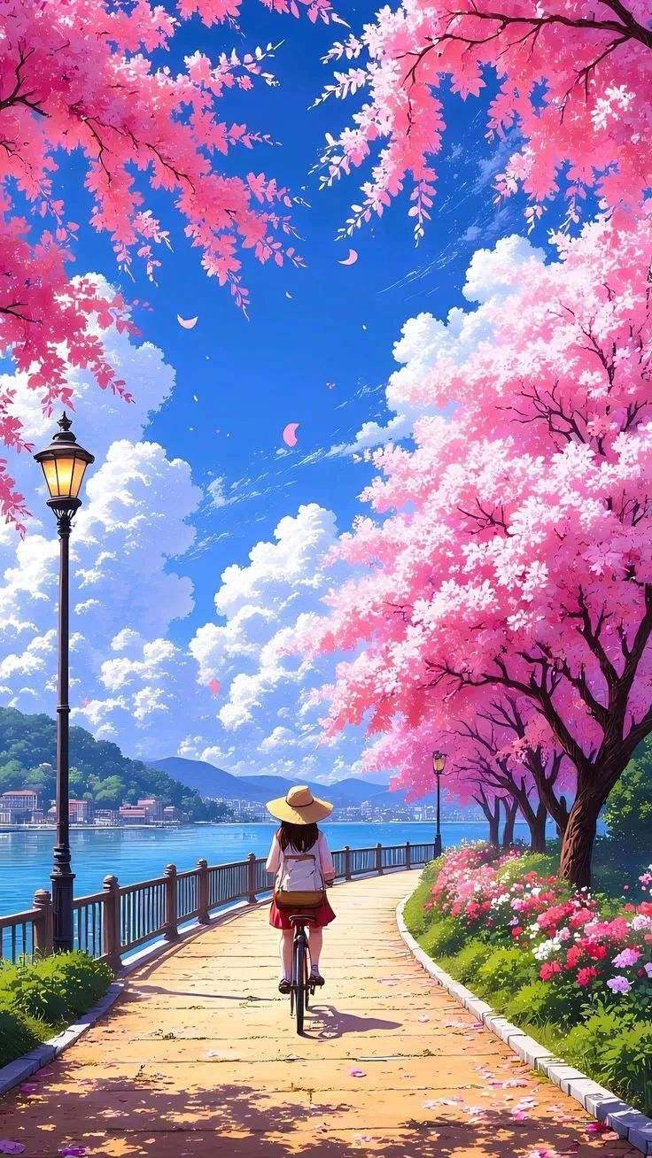 Tuyệt đẹp cho dế yêu ảnh nền hoa anh đào anime