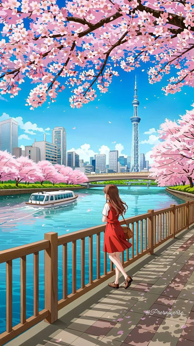 Nét Nhật Bản cổ điển ảnh hoa anh đào nhật bản anime