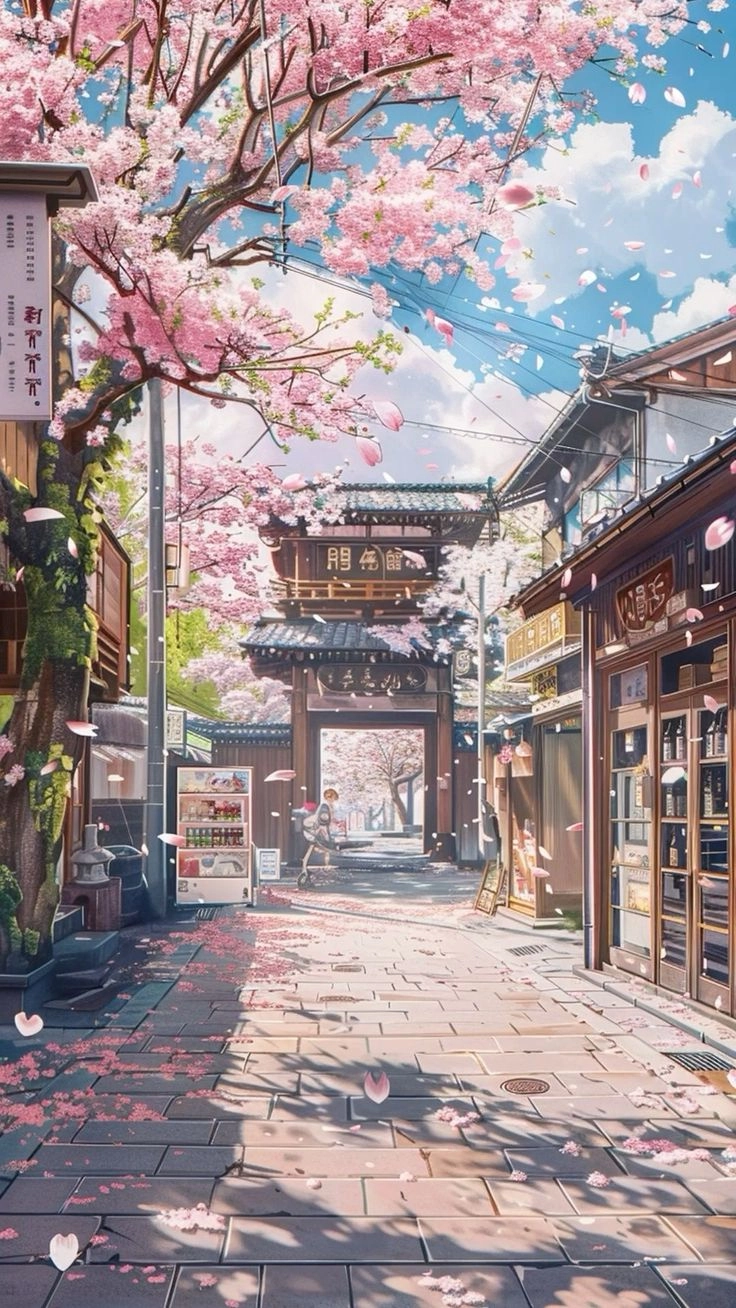 Nhẹ nhàng như tranh ảnh hoa anh đào anime