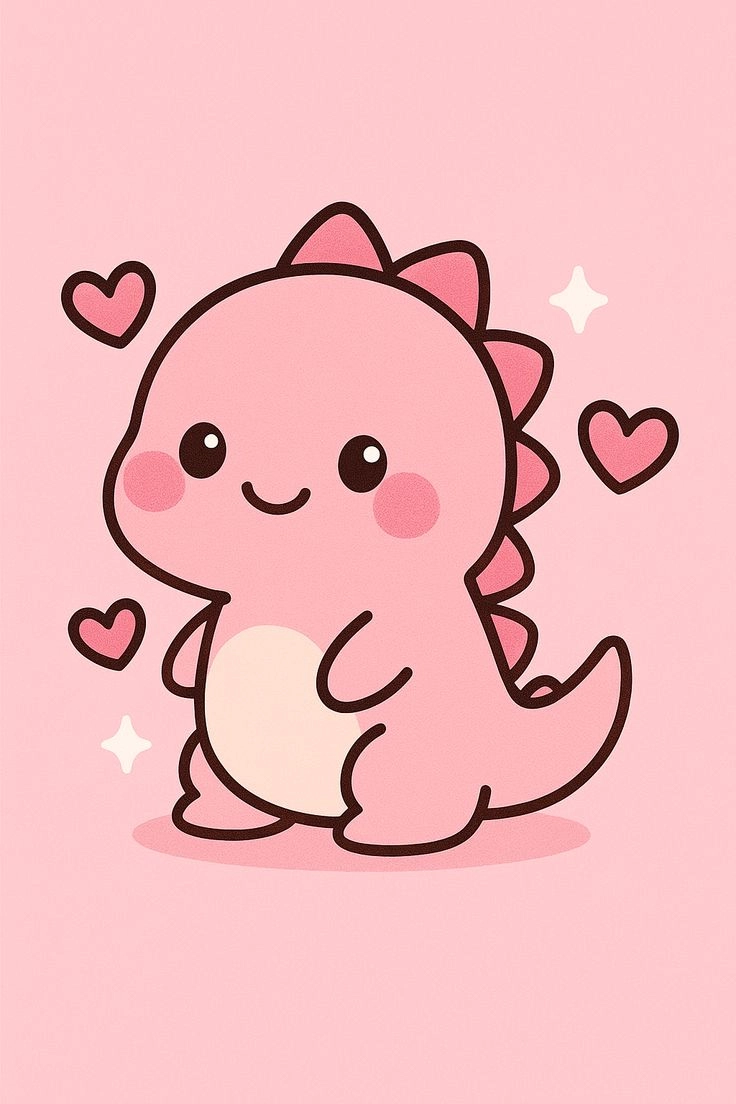 Ngọt ngào dễ mến là ảnh khủng long hồng cute