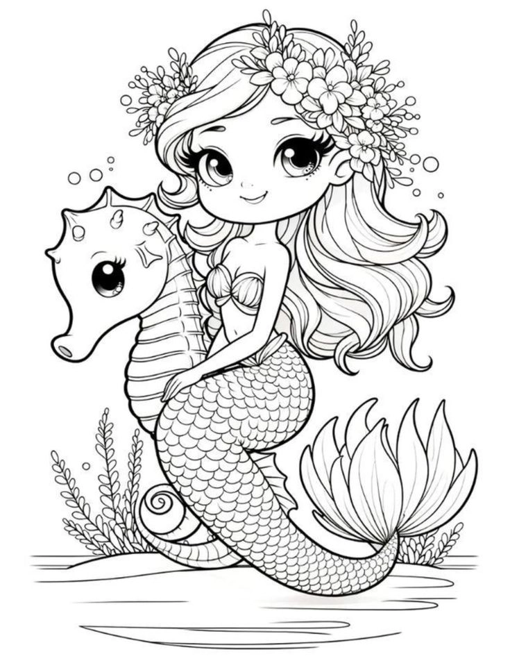 Bé nào cũng thích ảnh tô màu nàng tiên cá