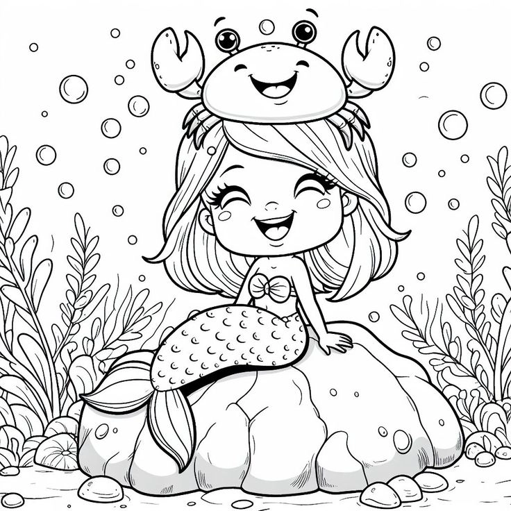 Giúp bé sáng tạo với hình ảnh nàng tiên cá cho bé tô màu