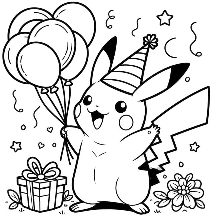 hình ảnh pikachu cute dễ vẽ cho fan nhí cực thích