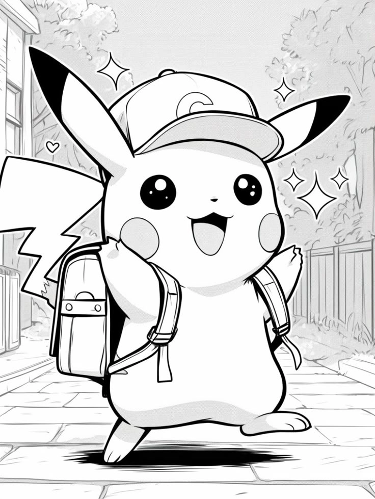 hình ảnh pikachu to màu sinh động giúp bé học tốt