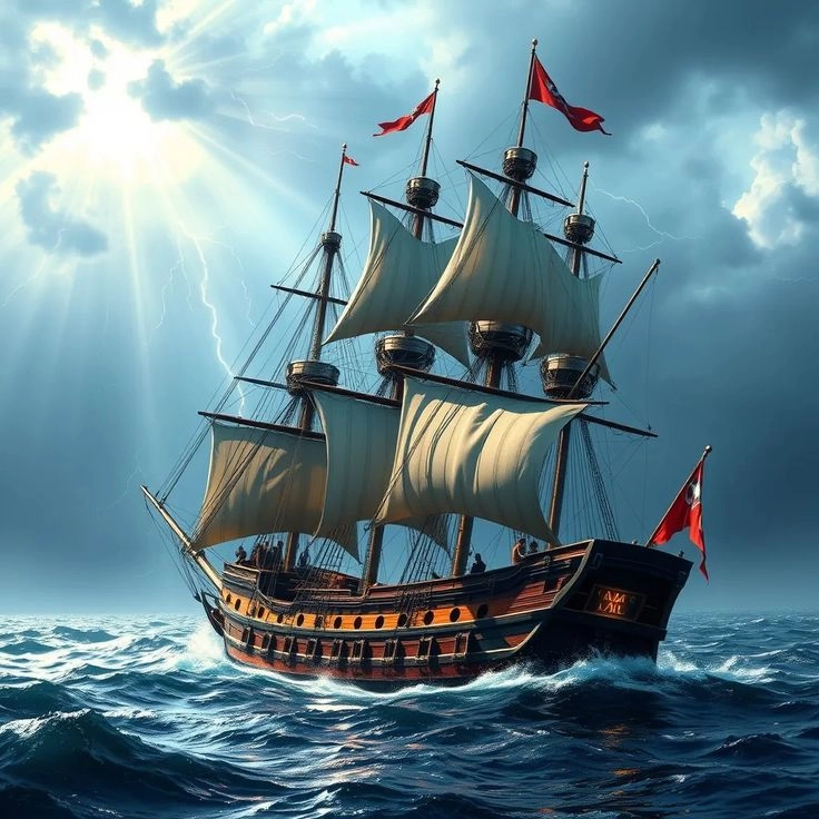 Yên bình trên mặt sóng hình ảnh con thuyền trên biển