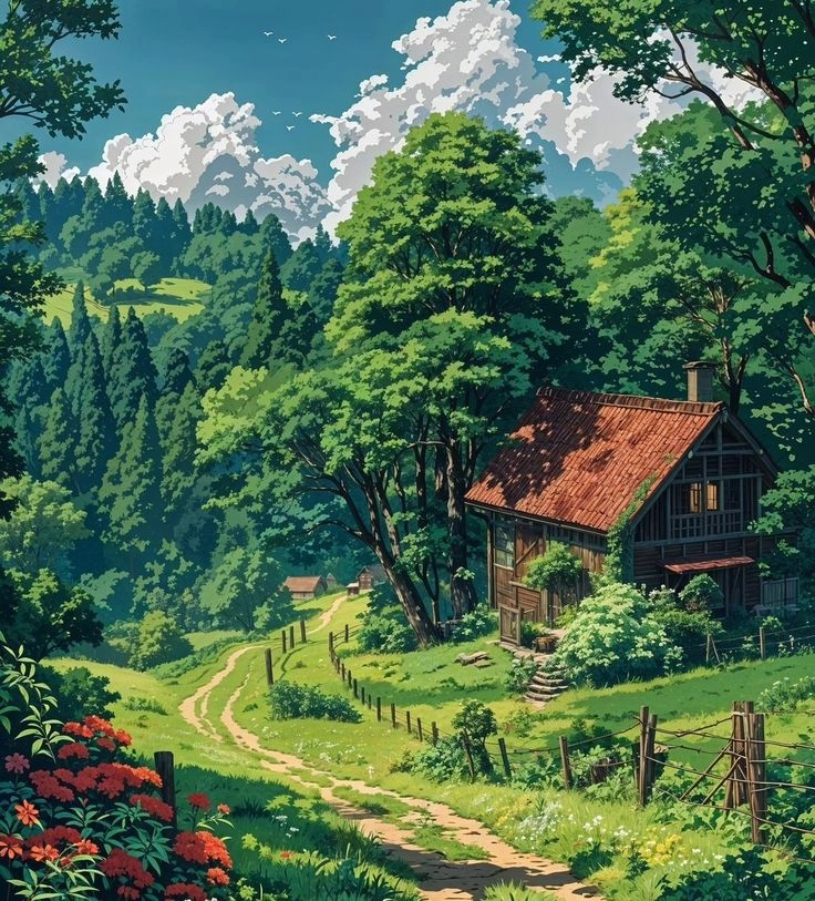 hình thiên nhiên anime mang phong cách anime độc đáo