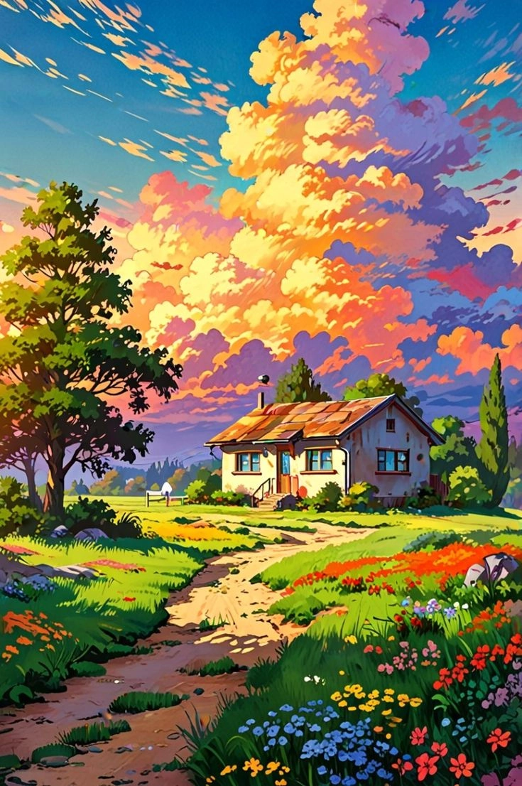 phong cảnh thiên nhiên anime lung linh như trong truyện tranh