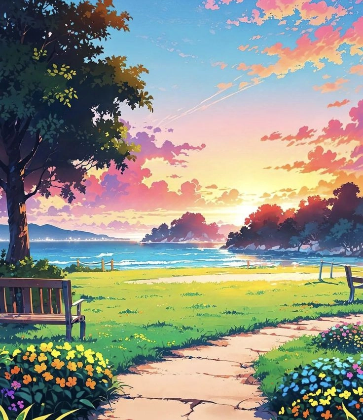 ảnh thiên nhiên anime giúp tâm hồn thêm thư thái