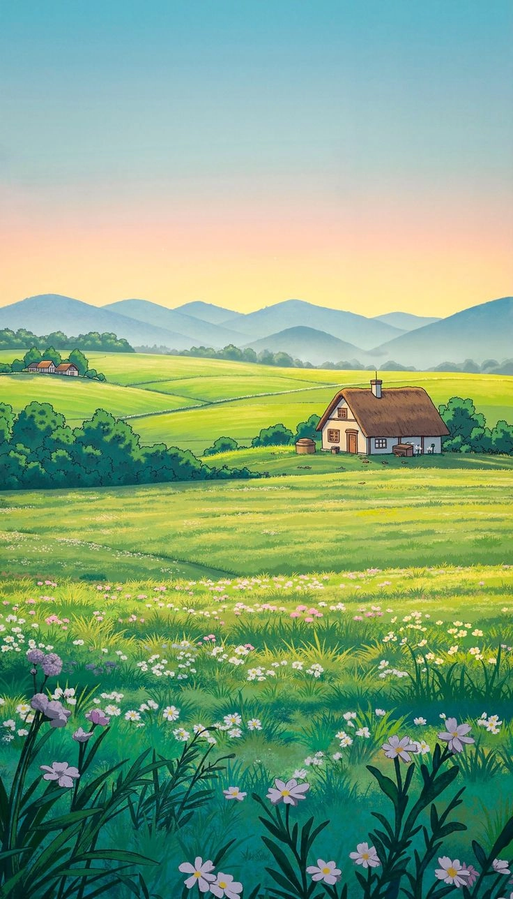 ảnh thiên nhiên anime đẹp đầy màu sắc hài hòa