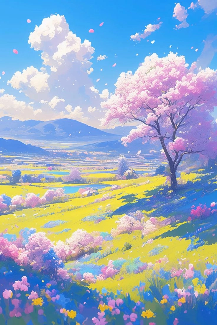 ảnh đẹp thiên nhiên anime tạo cảm giác thư giãn