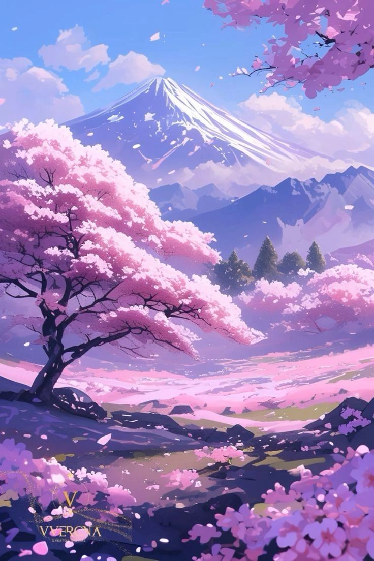 tranh phong cảnh thiên nhiên anime như bức tranh nghệ thuật