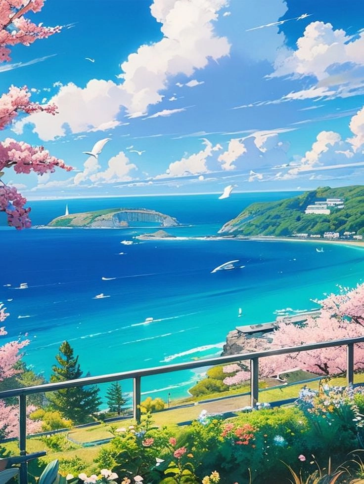 hình nền thiên nhiên anime đẹp tô điểm cho không gian số