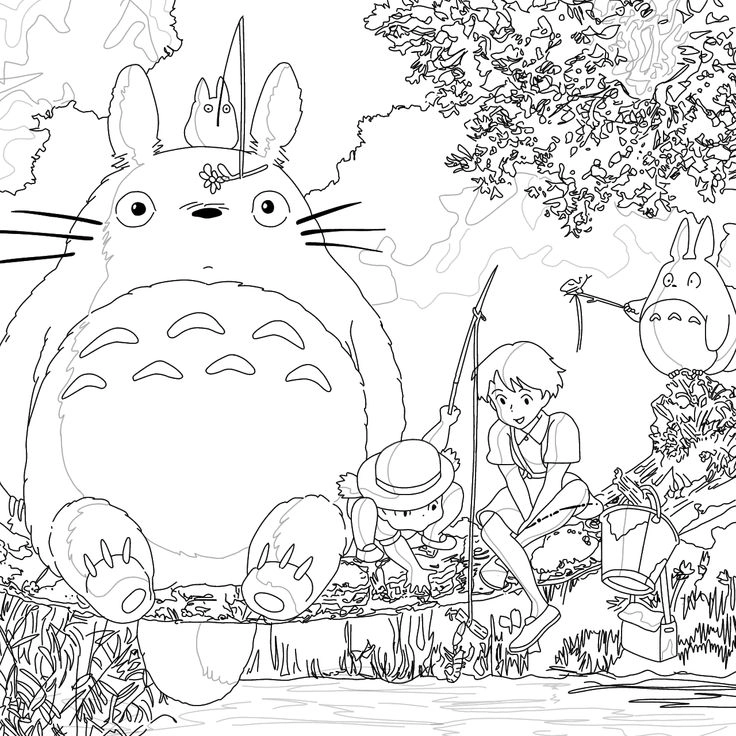 hình vẽ totoro đơn giản nhưng đầy cảm xúc