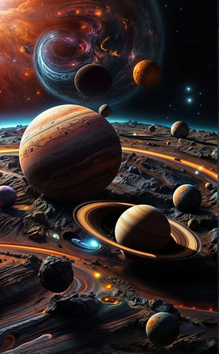 Khung hình huyền ảo ảnh vũ trụ galaxy