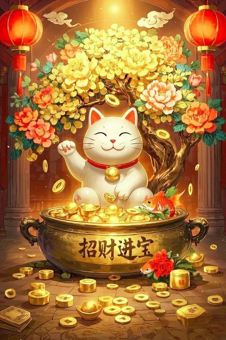 Chọn ảnh nền mèo thần tài để mang lại tài lộc trong công việc