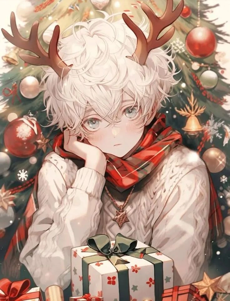 Trang trí Noel bằng hình nền giáng sinh anime