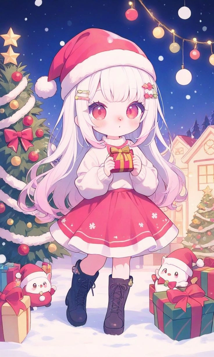 Đầy chất thơ với ảnh anime nữ giáng sinh