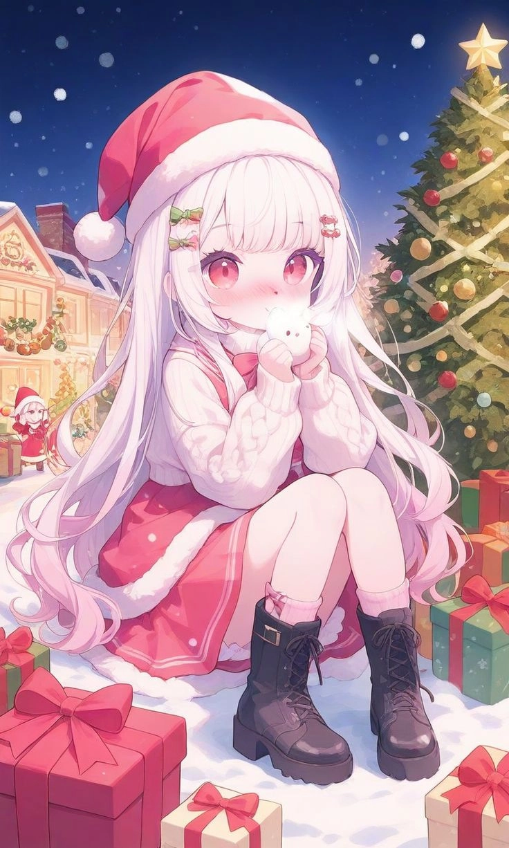 Hòa mình sắc xuân cùng chibi anime hình ảnh giáng sinh cute