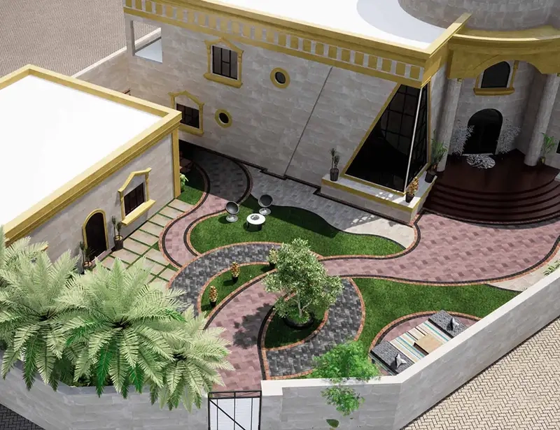 Trang trí vườn trên sân thượng tạo lối đi đẹp và gần gũi thiên nhiên