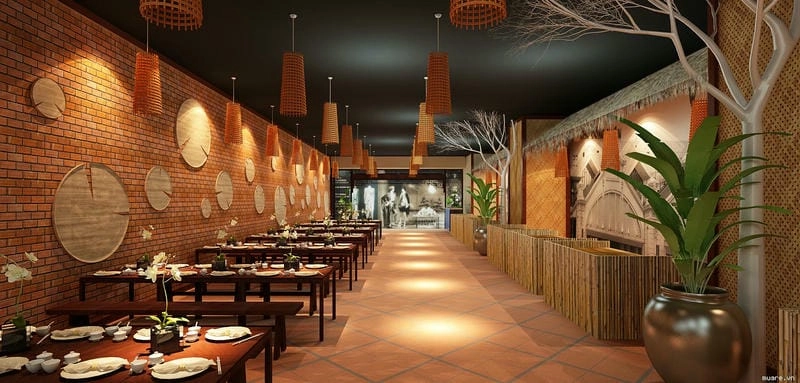 Cách trang trí nhà hàng chay nhẹ nhàng thanh tịnh