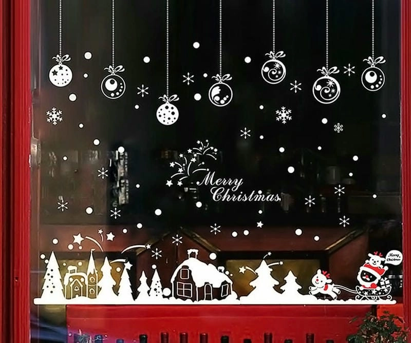 Cách trang trí noel cửa kính shop bắt mắt tăng doanh thu