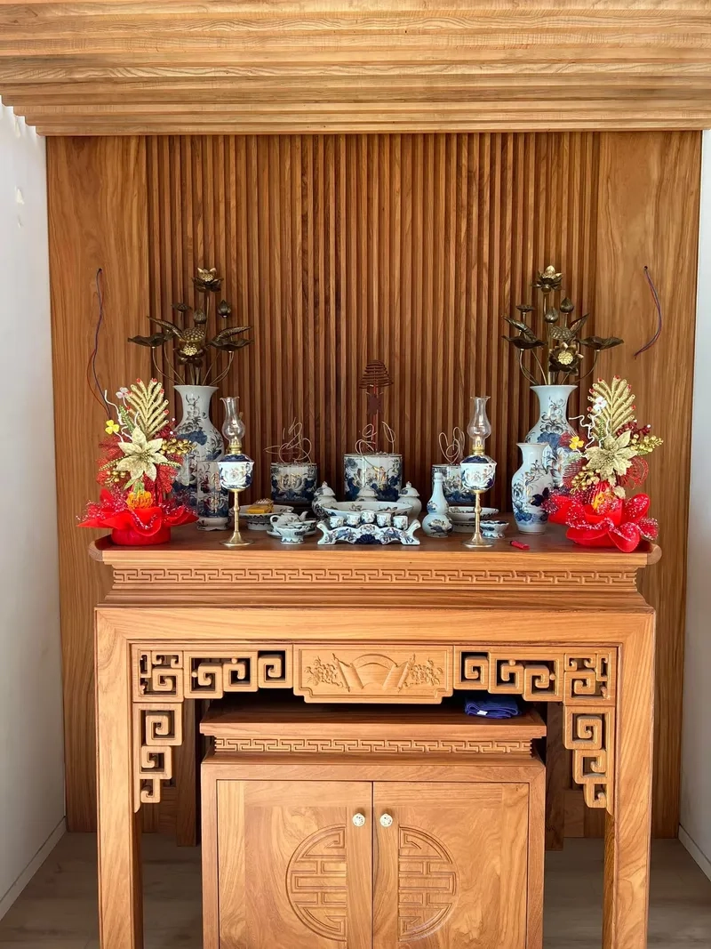 Mẫu trang trí bàn thờ đẹp hiện đại