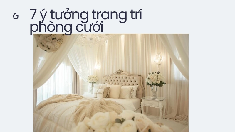 Mẫu trang trí phòng cưới đơn giản mà đẹp với hoa tươi