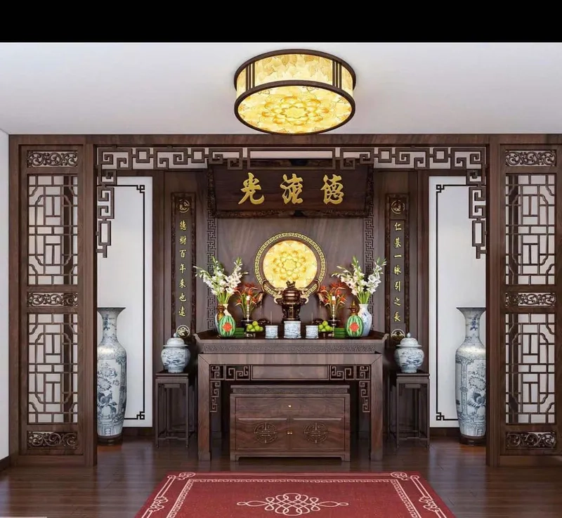 Bày bàn thờ gia tiên đẹp chuẩn phong